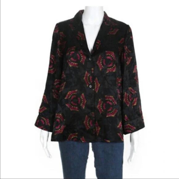 A.L.C. York Silk tropical print button down shirt 100% Silk size 2 size small - Picture 1 of 7